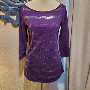 LOFT Purple Sequin top